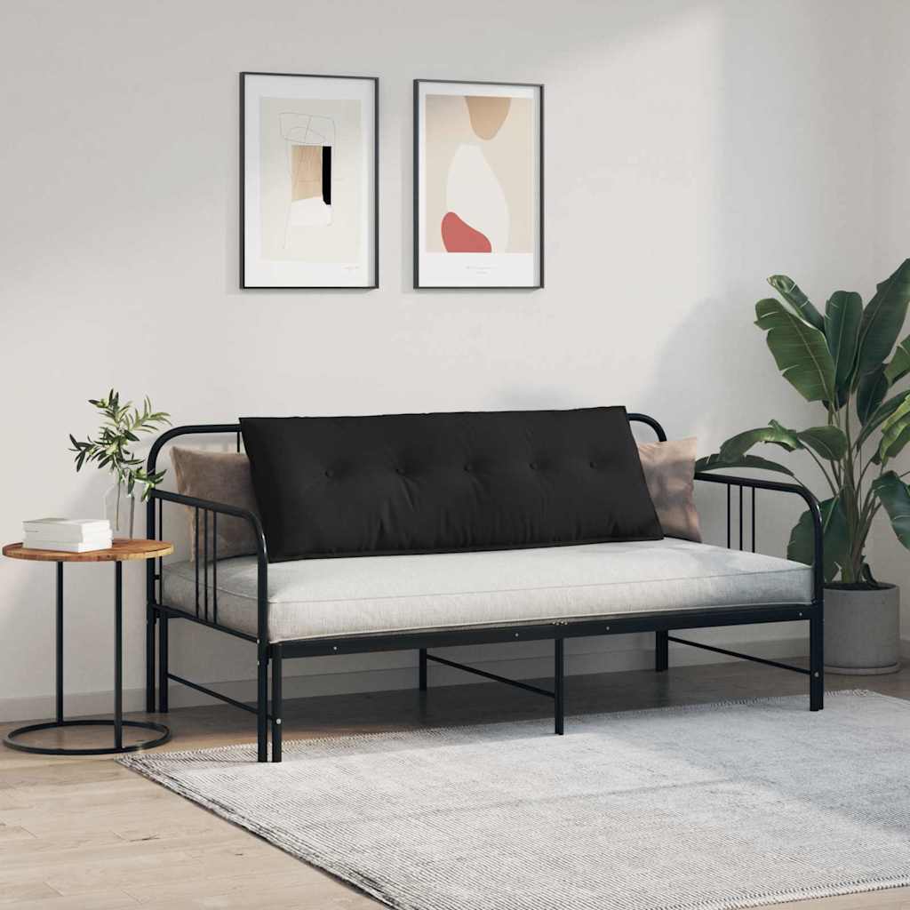 Cuscino per Schiena Nero 140 x 50 cm Tessuto in Microfibra