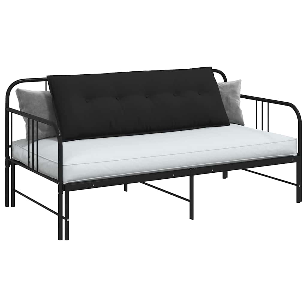 Cuscino per Schiena Nero 140 x 50 cm Tessuto in Microfibra