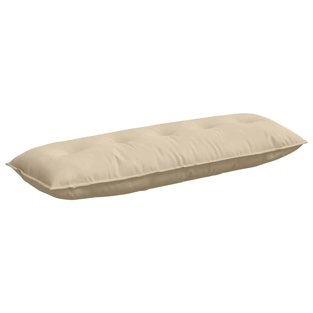 Cuscino per Schiena Crema 140 x 50 cm Tessuto in Microfibra