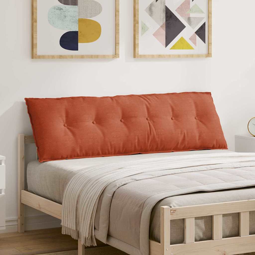 Cuscino per Schiena Rosso Arancio 160 x 50 cm Tessuto in Cords