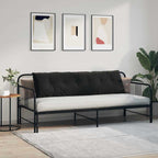 Cuscino per Schiena Nero 180 x 50 cm Tessuto in Cords
