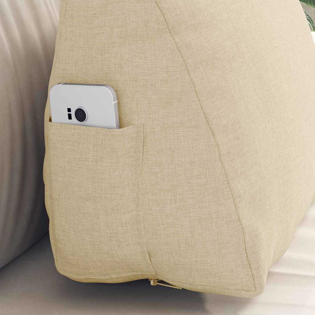 Cuscino per Schiena Crema 45 x 20 x 35 cm Tessuto