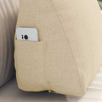 Cuscino per Schiena Crema 45 x 20 x 35 cm Tessuto