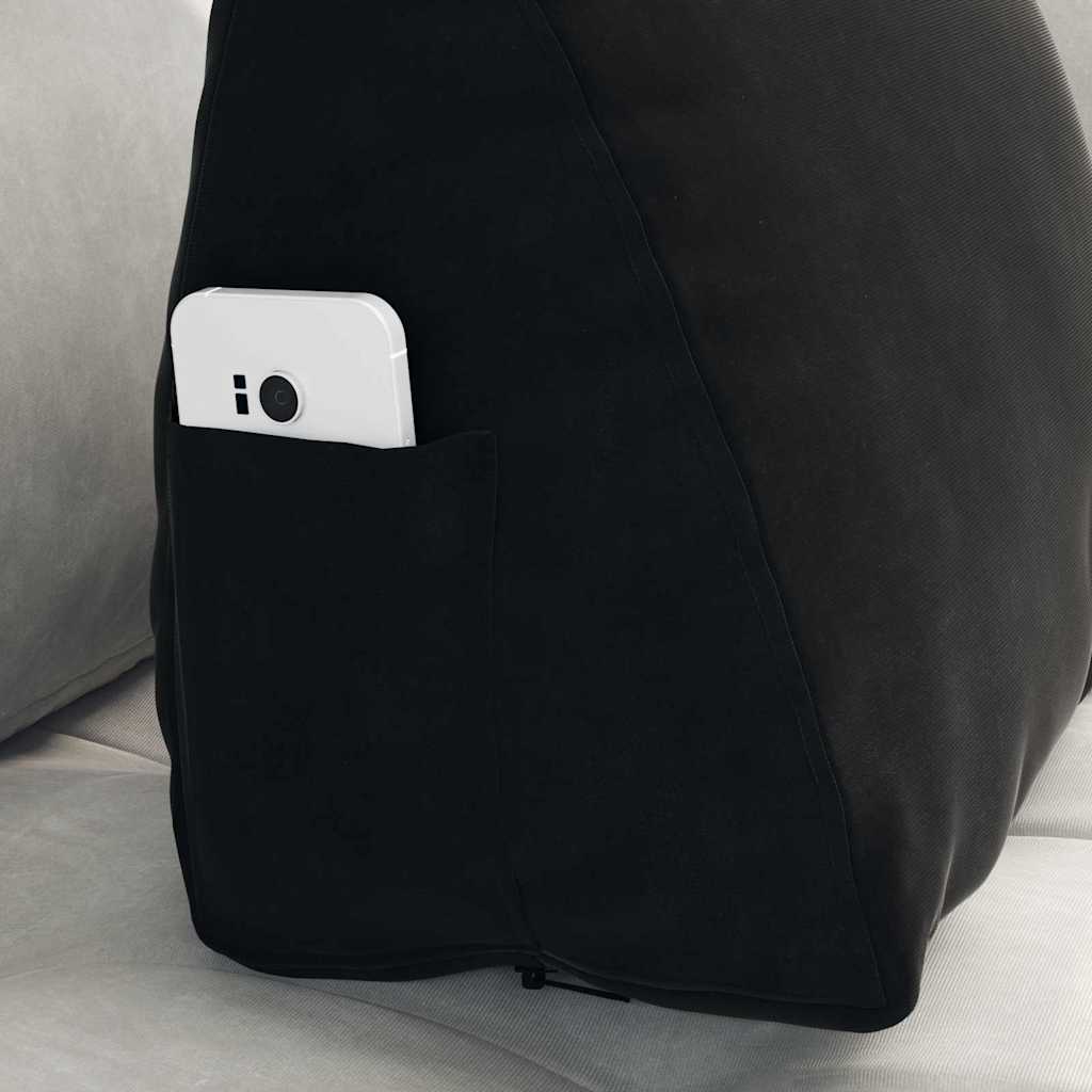 Cuscino per Schiena Nero 45 x 20 x 35 cm Tessuto in Cords