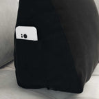 Cuscino per Schiena Nero 45 x 20 x 35 cm Tessuto in Cords