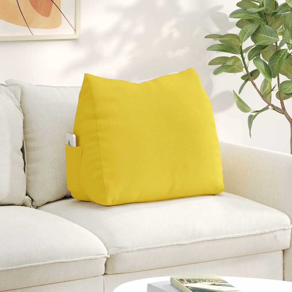 Cuscino per Schiena Giallo Chiaro 60 x 20 x 50 cm Tessuto