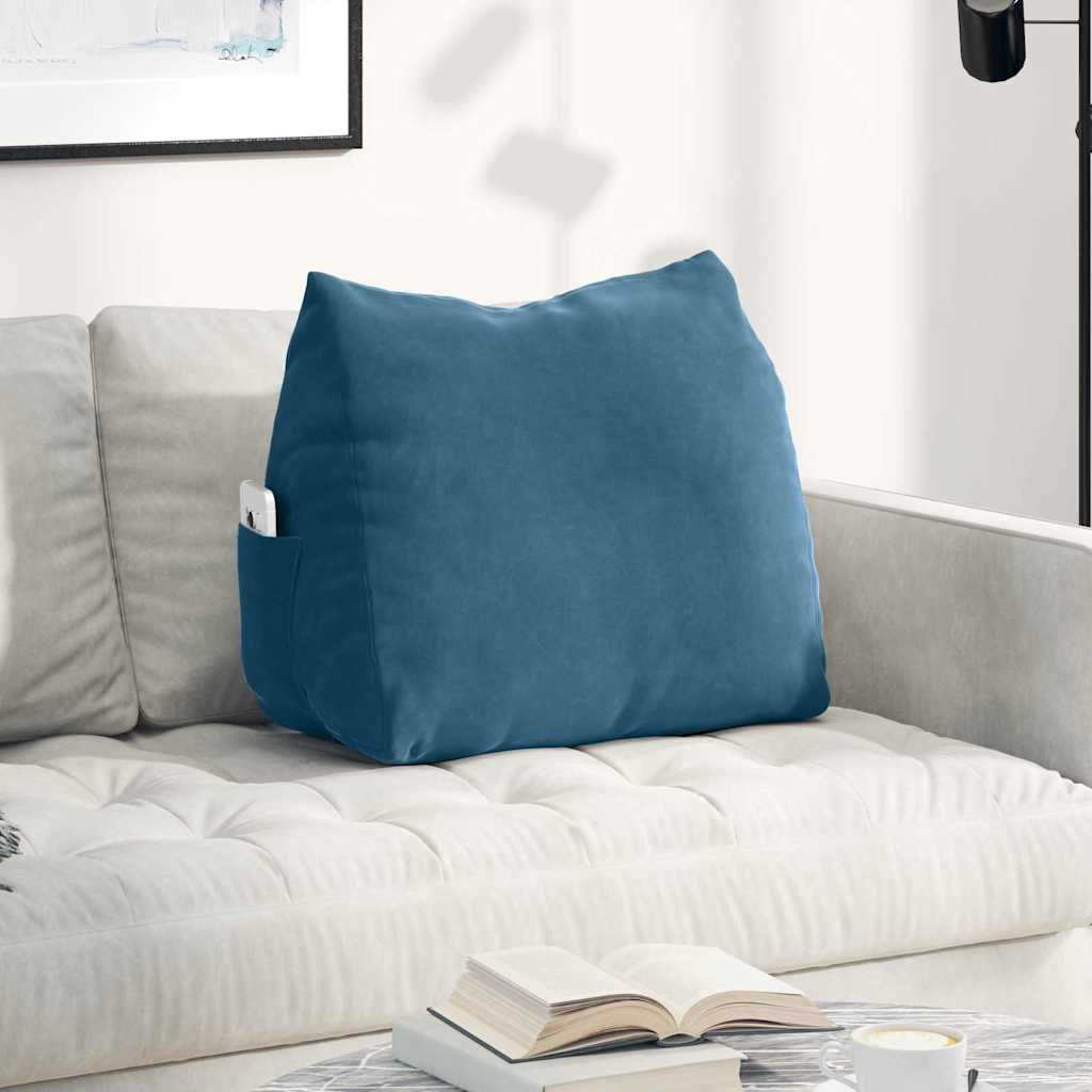 Cuscino per Schiena Blu 60 x 20 x 50 cm Tessuto in Cords