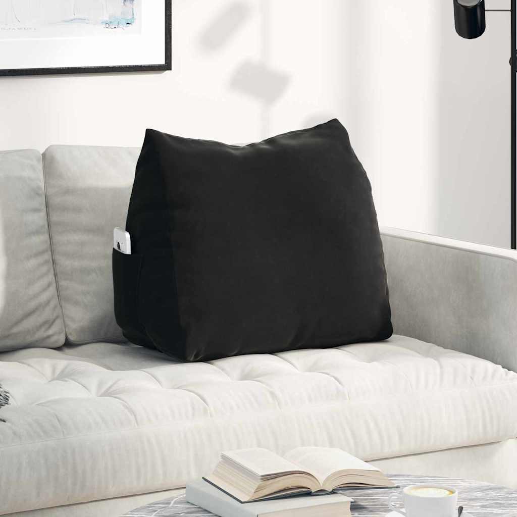 Cuscino per Schiena Nero 60 x 20 x 50 cm Tessuto in Cords