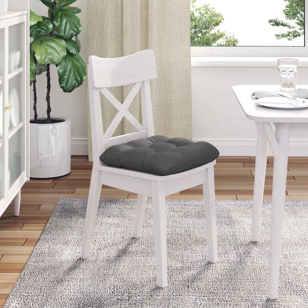 Cuscini per Seduta 4 pcs Grigio scuro 40 x 40 x 12 cm Tessuto