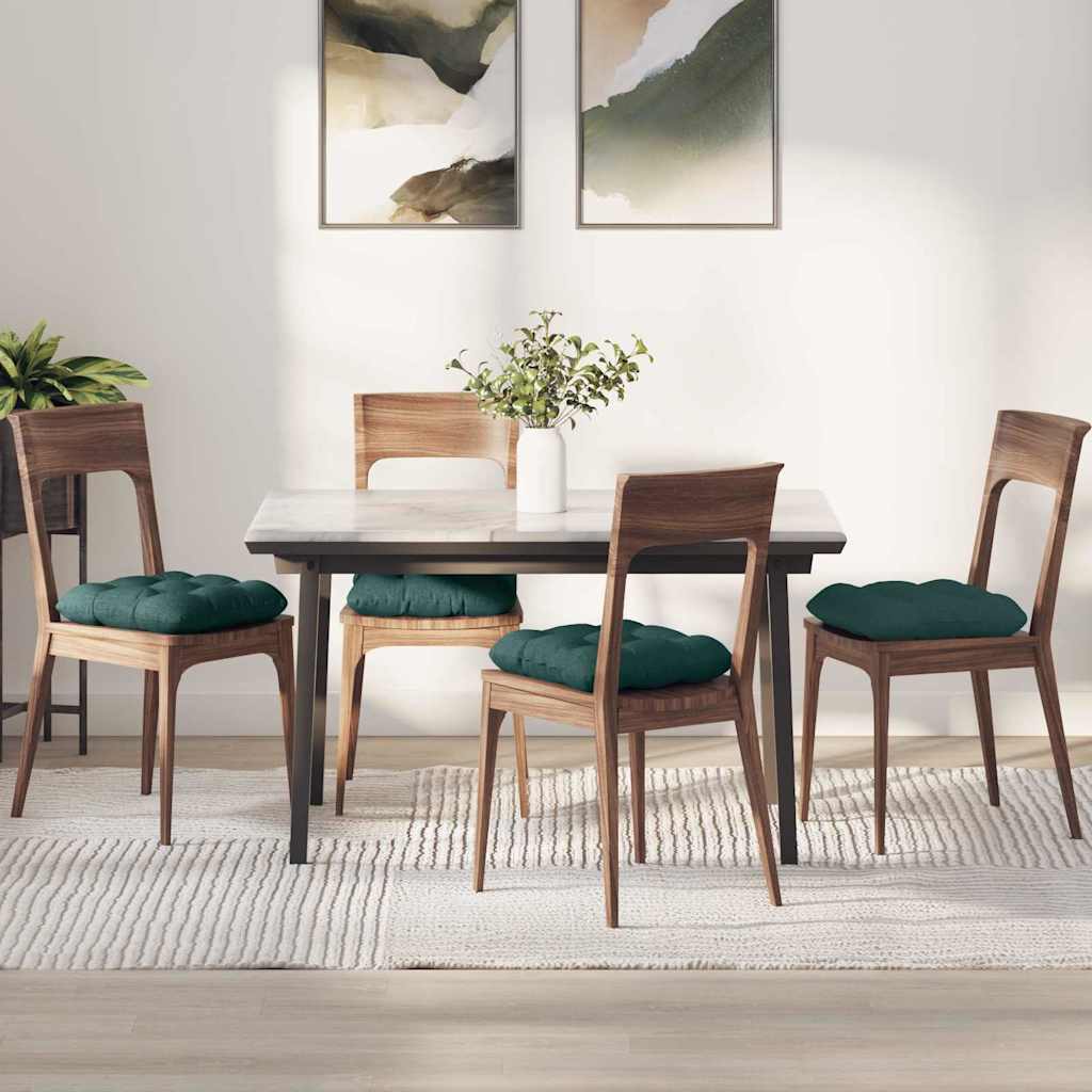 Cuscini per Seduta 4 pcs Verde Scuro 40 x 40 x 12 cm Tessuto