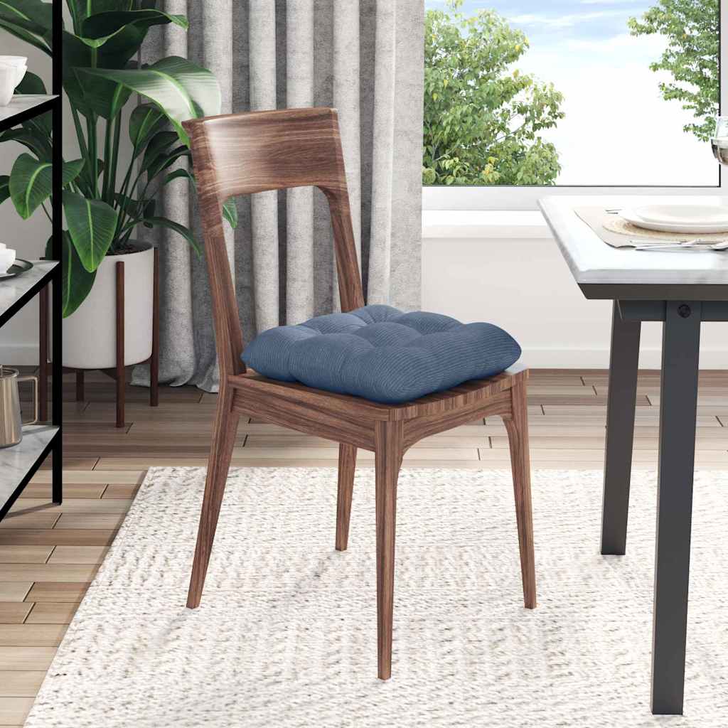 Cuscini per Seduta 4 pcs Blu 40 x 40 cm Tessuto in Cords