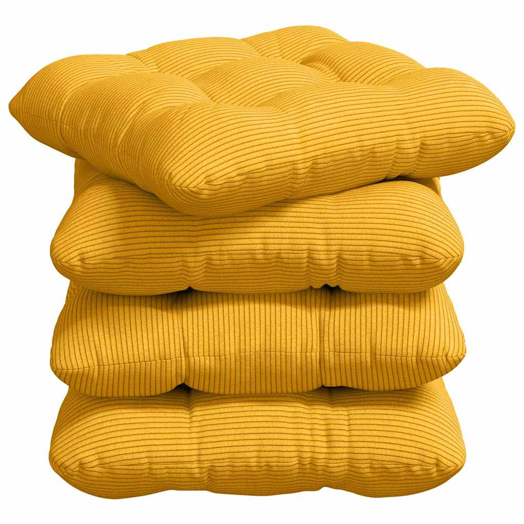 Cuscini per Seduta 4 pcs Giallo Chiaro 40 x 40 cm