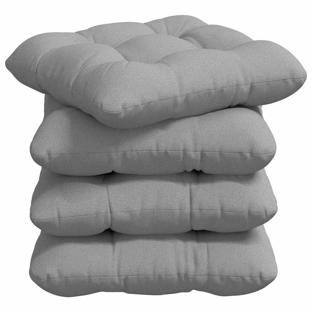 Cuscini per Seduta 4 pcs Grigio Nuvola 45 x 45 x 12 cm Tessuto