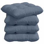 Cuscini per Seduta 4 pcs Blu 45 x 45 cm Tessuto in Cords