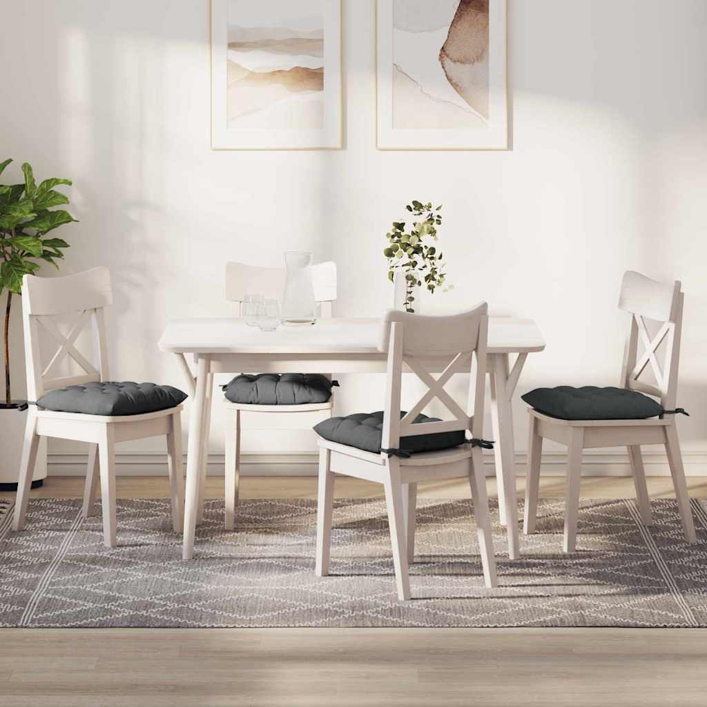 Cuscini per Seduta 4 pcs Grigio scuro 40 x 40 x 6 cm Tessuto