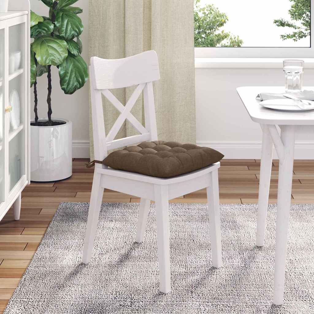 Cuscini per Seduta 4 pcs Marrone 40 x 40 x 6 cm Tessuto