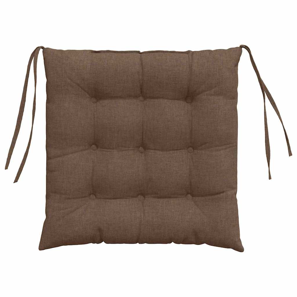 Cuscini per Seduta 4 pcs Marrone 40 x 40 x 6 cm Tessuto