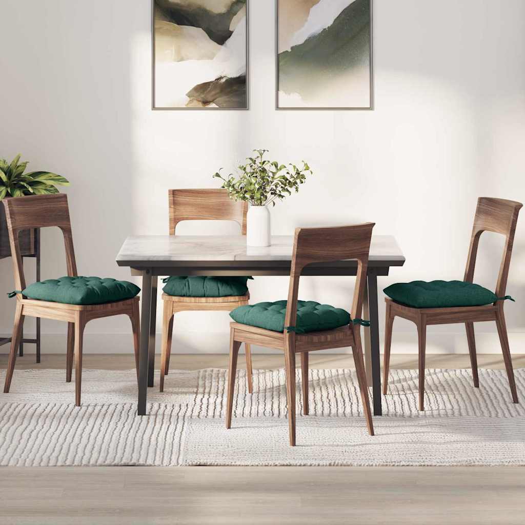 Cuscini per Seduta 4 pcs Verde Scuro 40 x 40 x 6 cm Tessuto