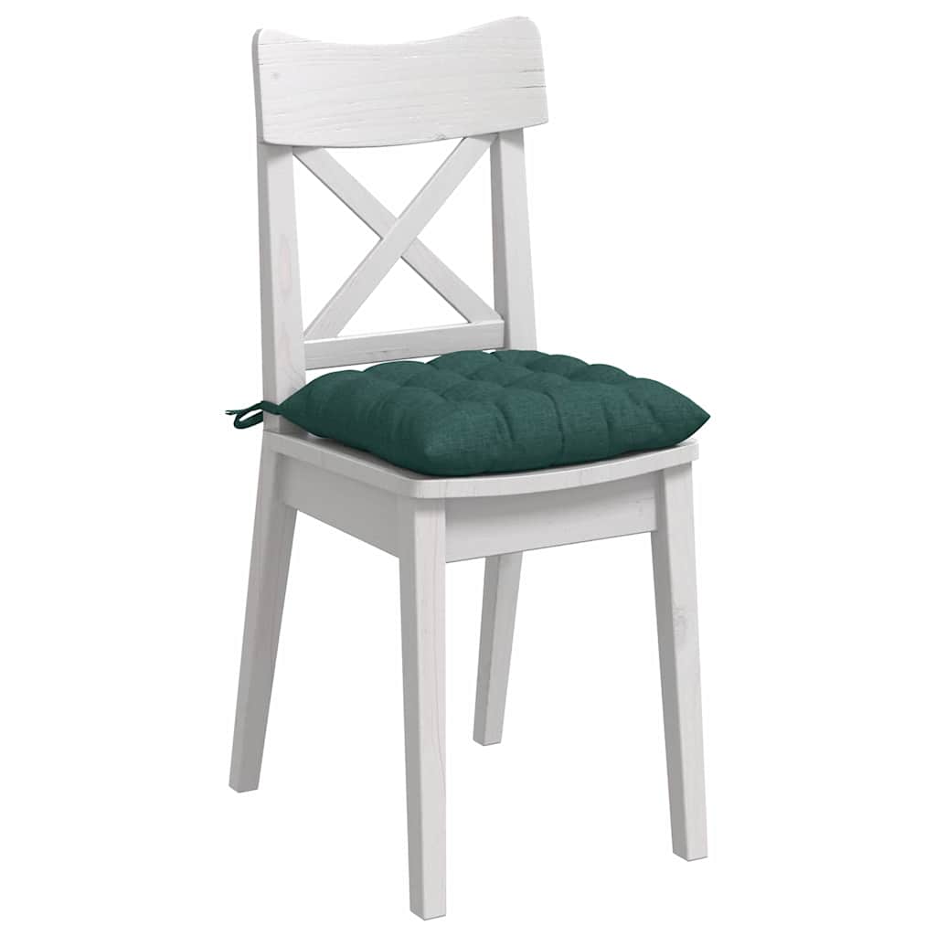 Cuscini per Seduta 4 pcs Verde Scuro 40 x 40 x 6 cm Tessuto