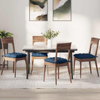 Cuscini per Seduta 4 pcs Blu 40 x 40 x 6 cm Tessuto