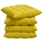 Cuscini per Seduta 4 pcs Giallo Chiaro 40 x 40 x 6 cm Tessuto