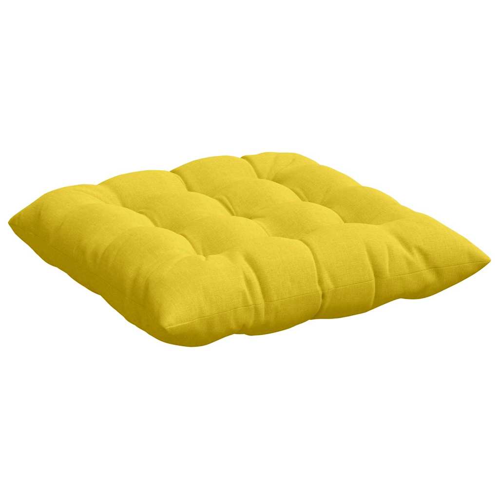 Cuscini per Seduta 4 pcs Giallo Chiaro 40 x 40 x 6 cm Tessuto