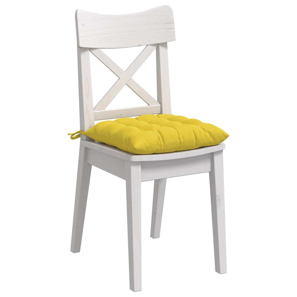 Cuscini per Seduta 4 pcs Giallo Chiaro 40 x 40 x 6 cm Tessuto