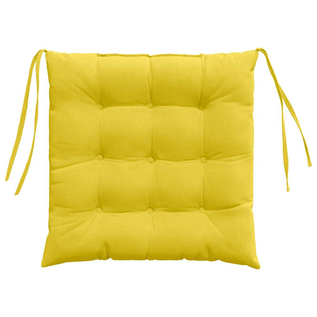 Cuscini per Seduta 4 pcs Giallo Chiaro 40 x 40 x 6 cm Tessuto