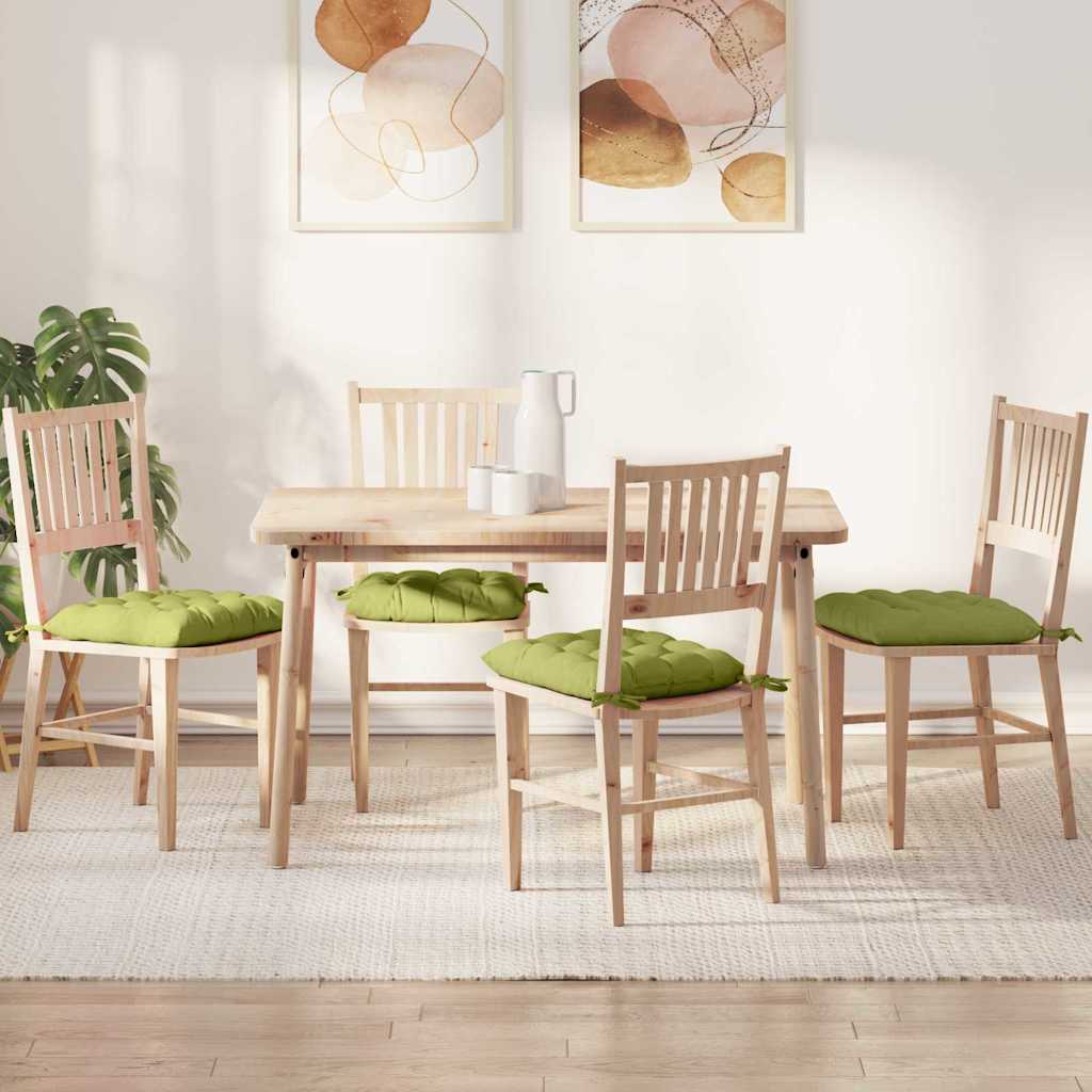 Cuscini per Seduta 4 pcs Verde chiaro 40 x 40 x 6 cm Tessuto