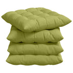Cuscini per Seduta 4 pcs Verde chiaro 40 x 40 x 6 cm Tessuto