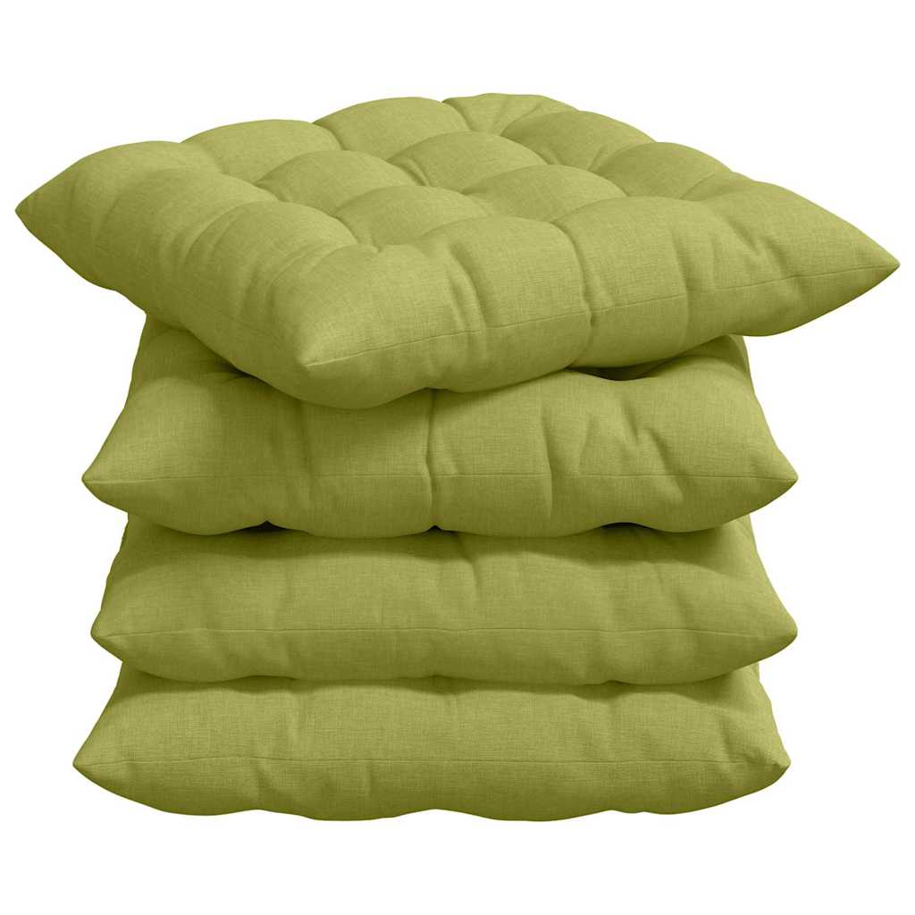 Cuscini per Seduta 4 pcs Verde chiaro 40 x 40 x 6 cm Tessuto