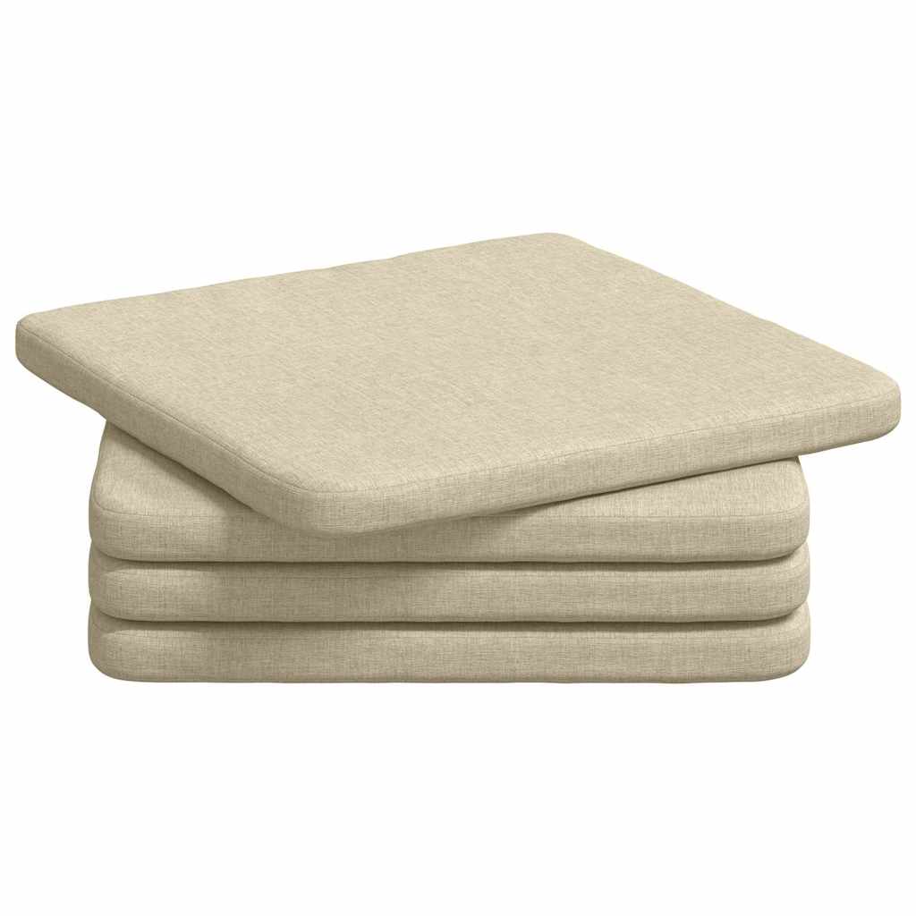 Cuscini per Seduta 4 pcs Crema 40 x 40 x 3 cm Tessuto