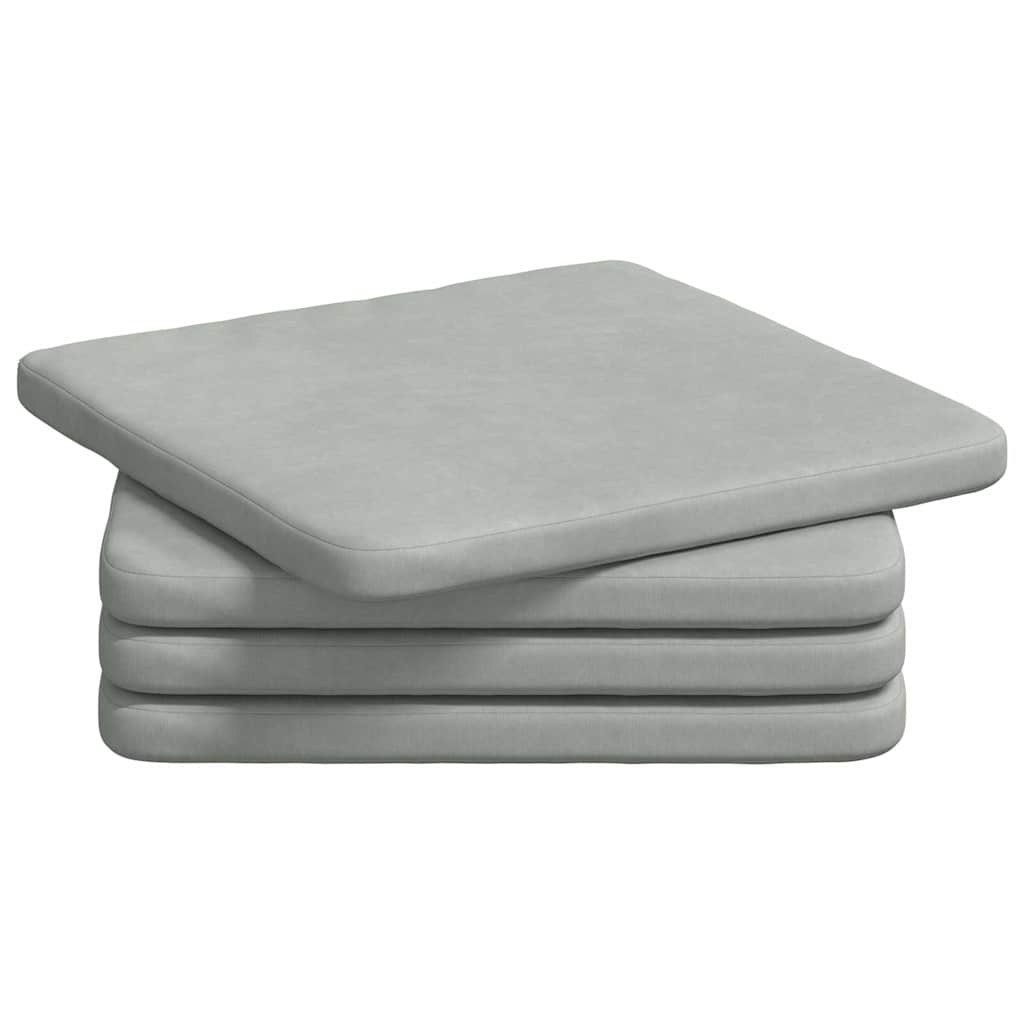 Cuscini per Seduta 4 pcs Grigio chiaro 40 x 40 x 3 cm Velluto