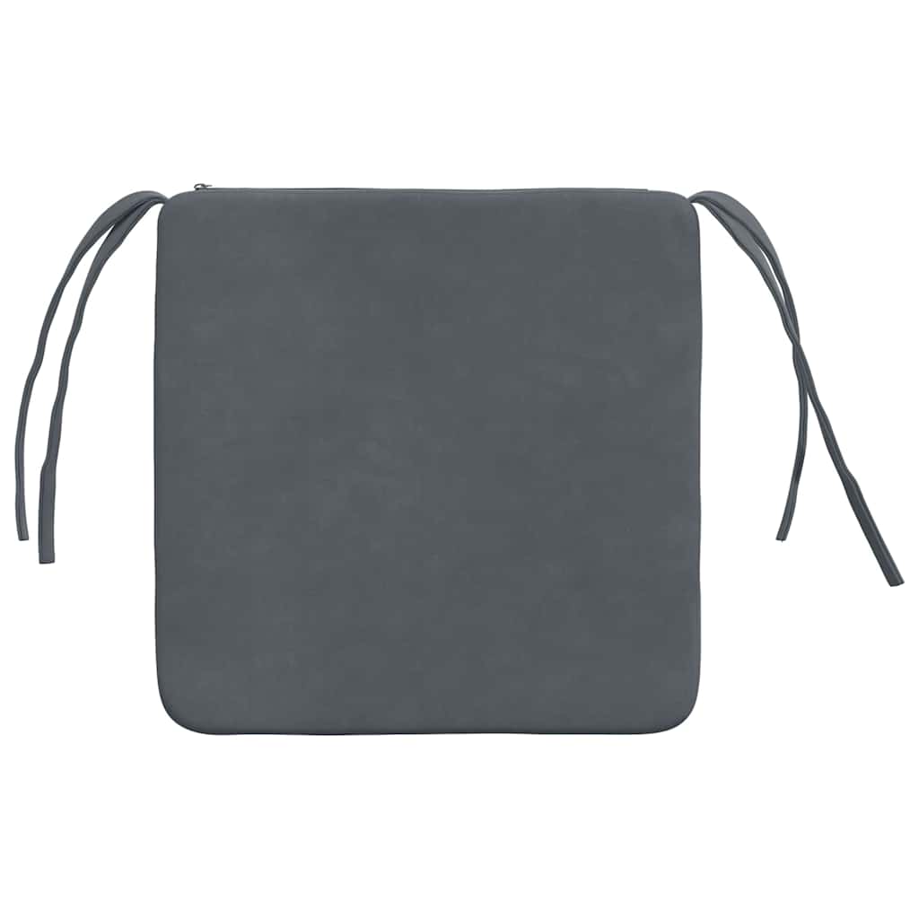 Cuscini per Seduta 4 pcs Grigio scuro 40 x 40 x 3 cm Velluto