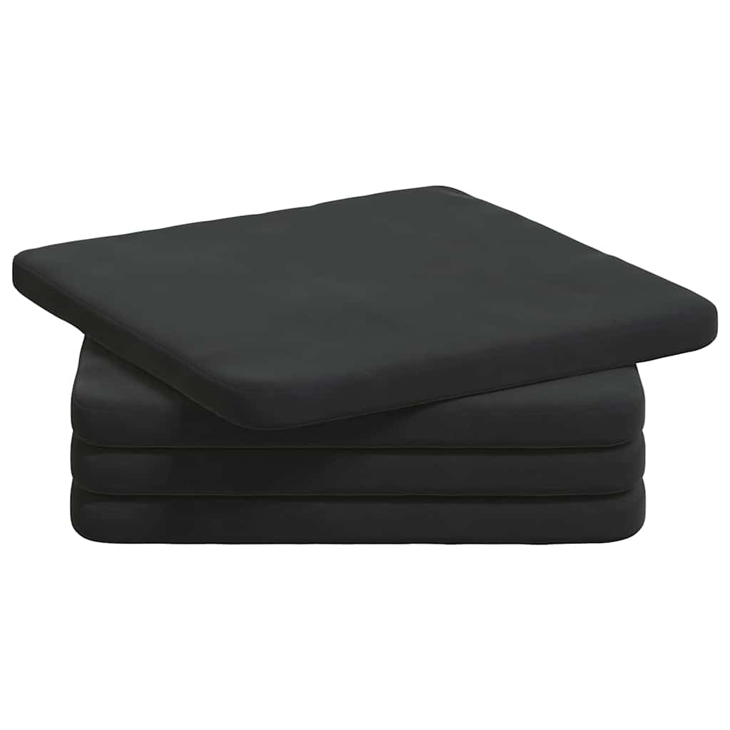 Cuscini per Seduta 4 pcs Nero 40 x 40 x 3 cm Velluto