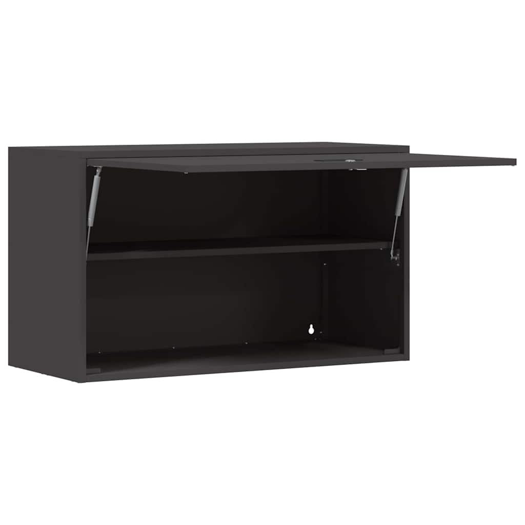 Armadio a muro per garage Nero 90 x 40 x 53 cm