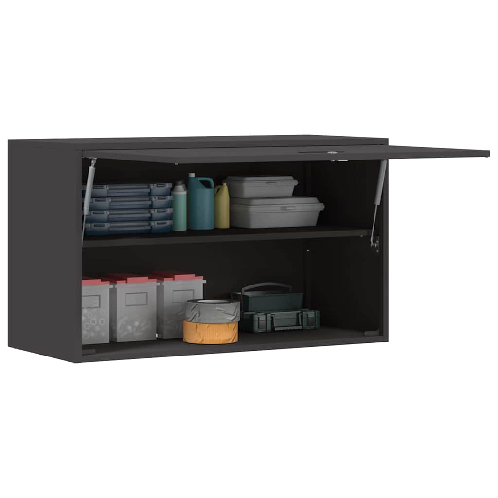 Armadio a muro per garage Nero 90 x 40 x 53 cm