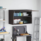 Armadio a muro per garage Nero 80 x 40 x 53 cm