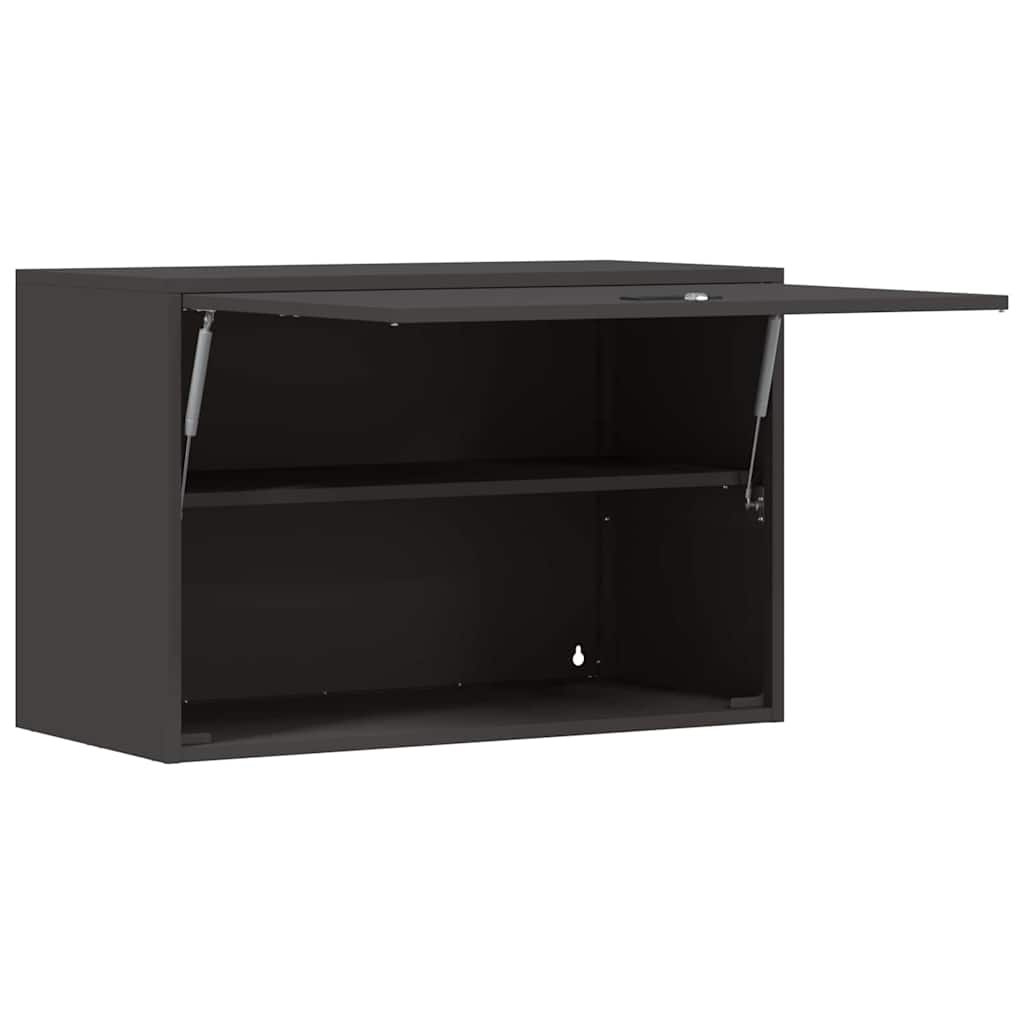 Armadio a muro per garage Nero 80 x 40 x 53 cm
