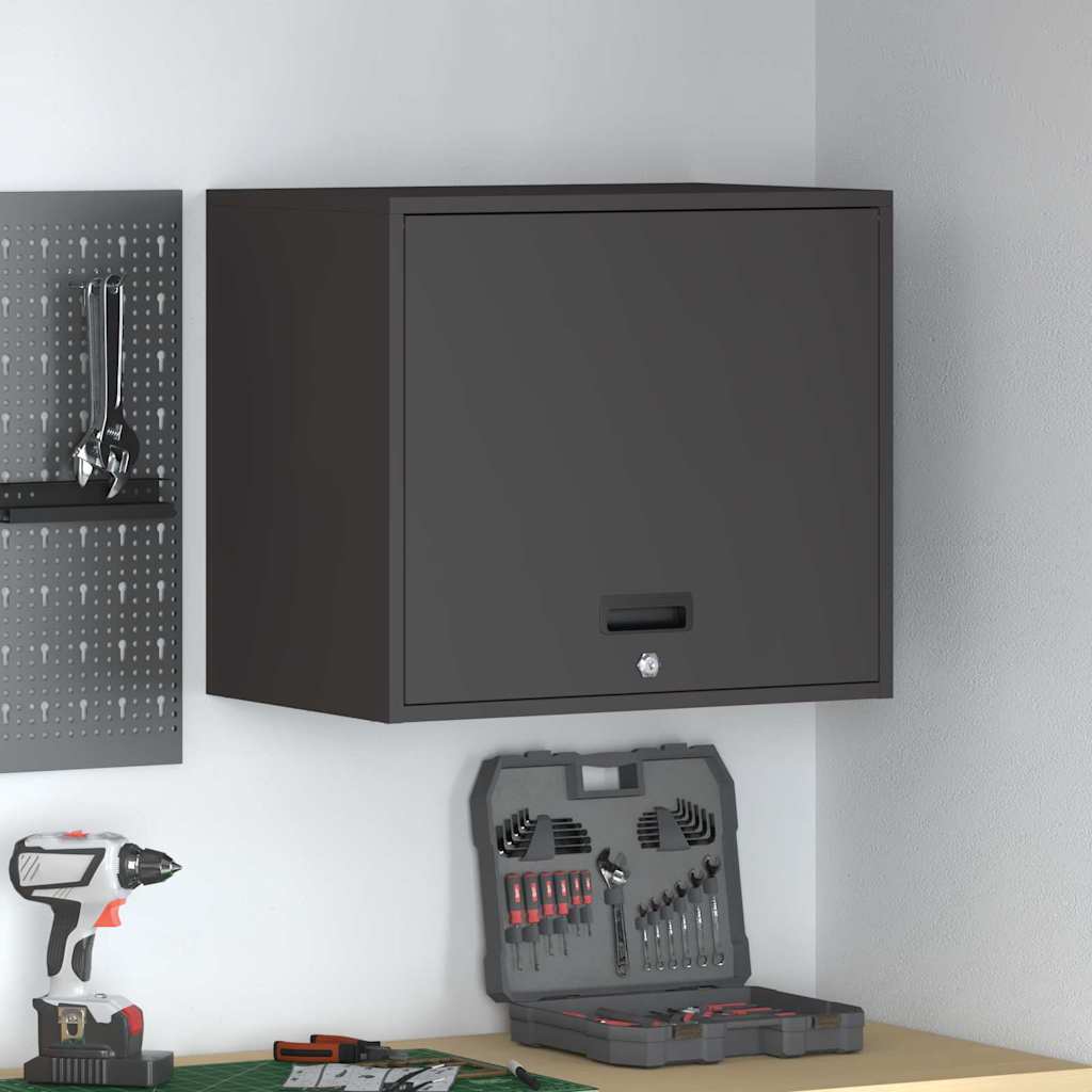 Armadio a muro per garage Nero 60 x 40 x 53 cm