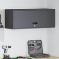 Armadio a muro per garage Nero 90 x 33 x 35 cm