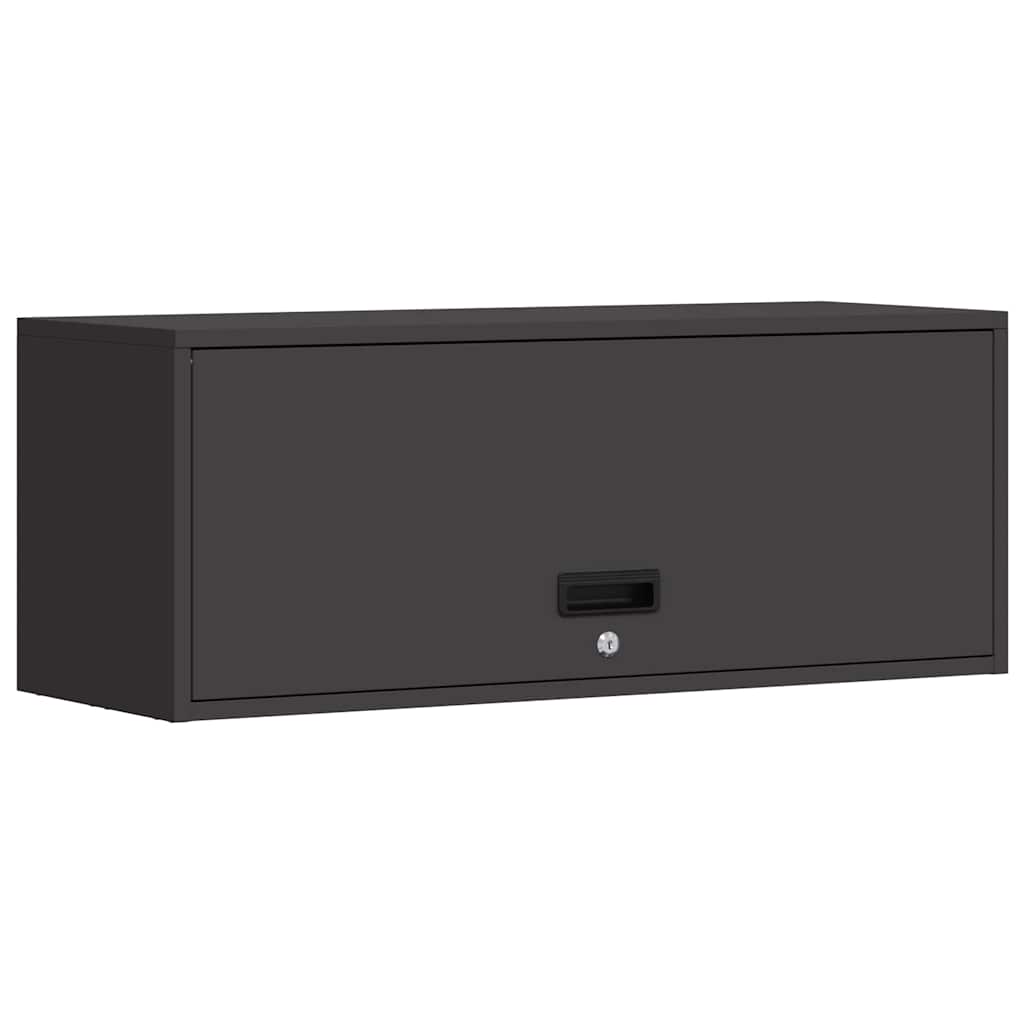 Armadio a muro per garage Nero 90 x 33 x 35 cm