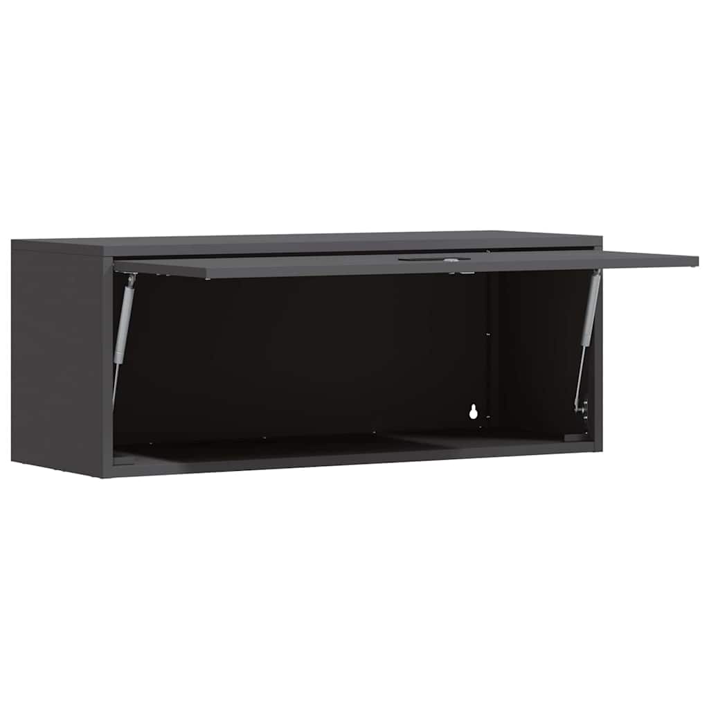 Armadio a muro per garage Nero 90 x 33 x 35 cm