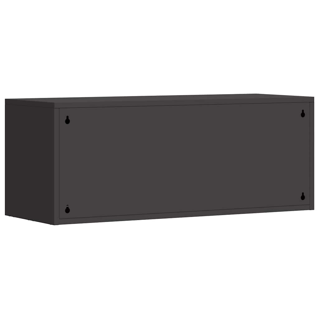 Armadio a muro per garage Nero 90 x 33 x 35 cm