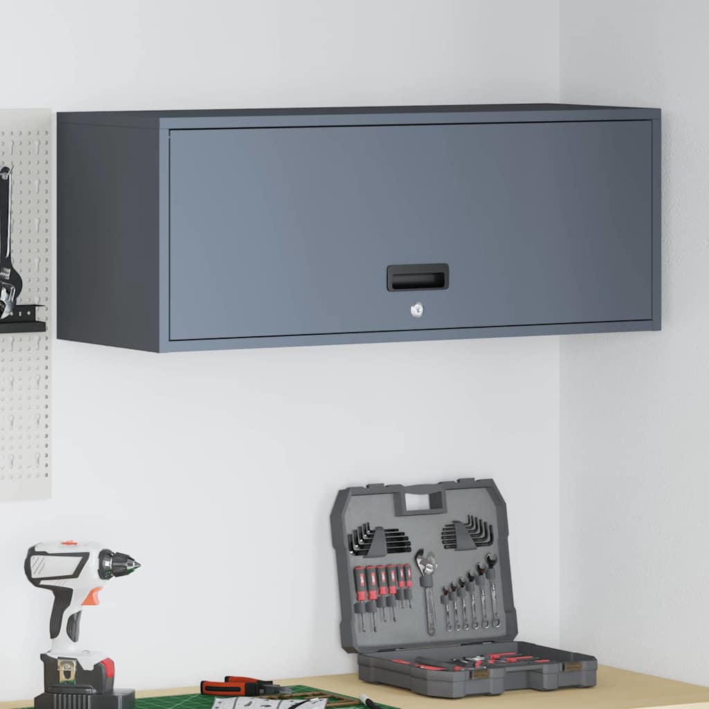 Armadio a muro per garage Antracite 90 x 33 x 35 cm