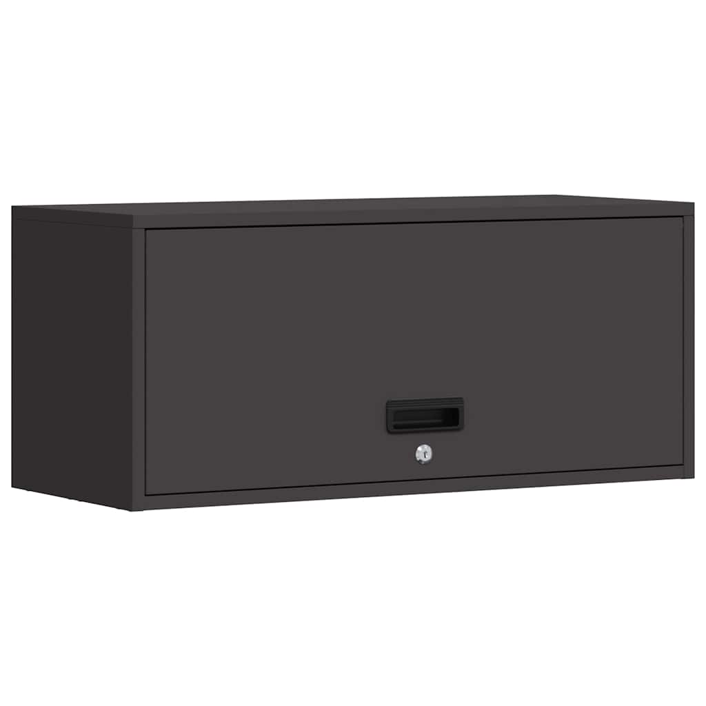 Armadio a muro per garage Nero 80 x 33 x 35 cm