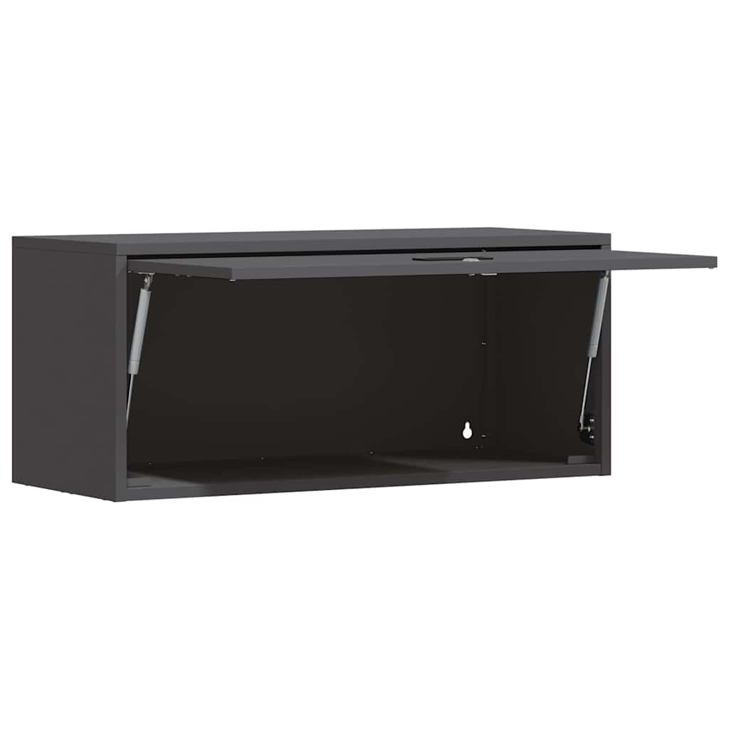 Armadio a muro per garage Nero 80 x 33 x 35 cm