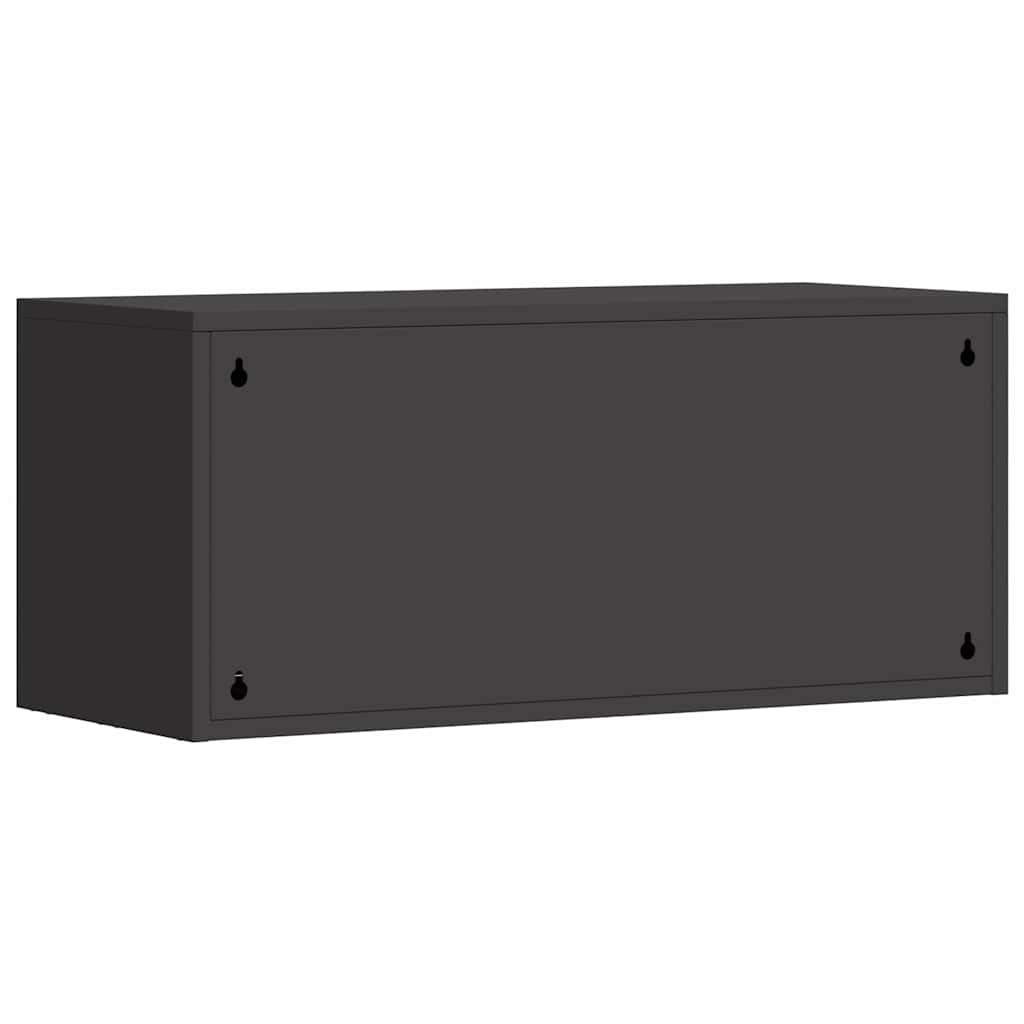 Armadio a muro per garage Nero 80 x 33 x 35 cm