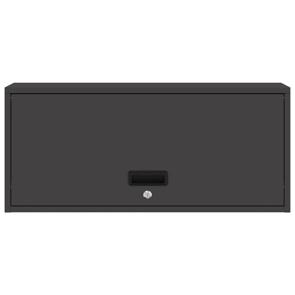Armadio a muro per garage Nero 80 x 33 x 35 cm
