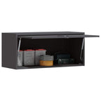 Armadio a muro per garage Nero 80 x 33 x 35 cm